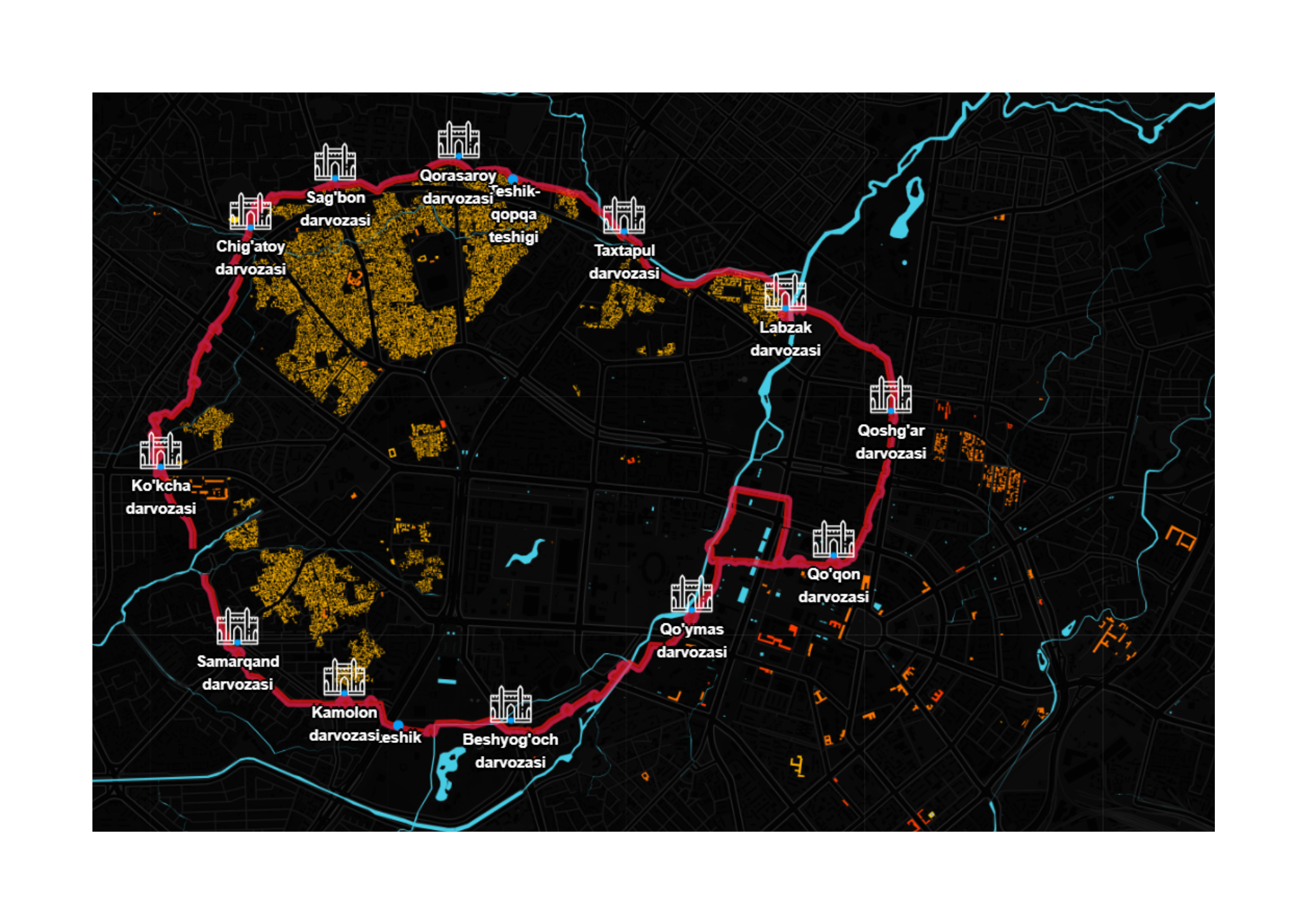 Карта Ташкента до 1930 года