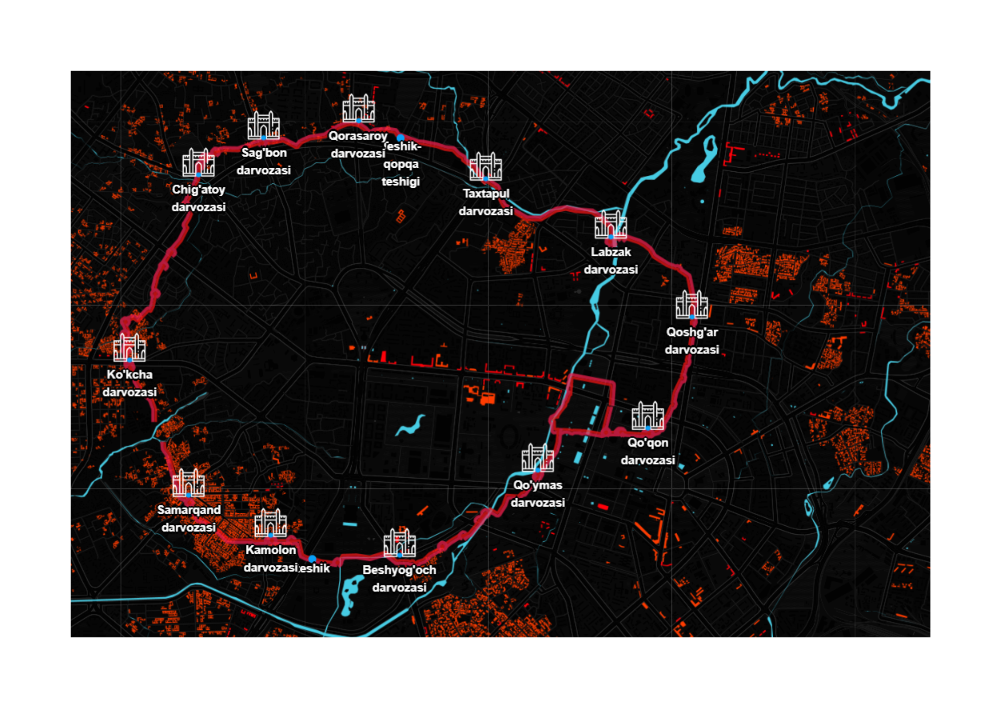 Карта Ташкента 1930–1955